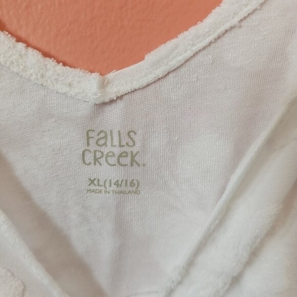 NWT Girls Size XL(14/16) White Terry Cloth Short Romper Floral - Picture 3 of 3